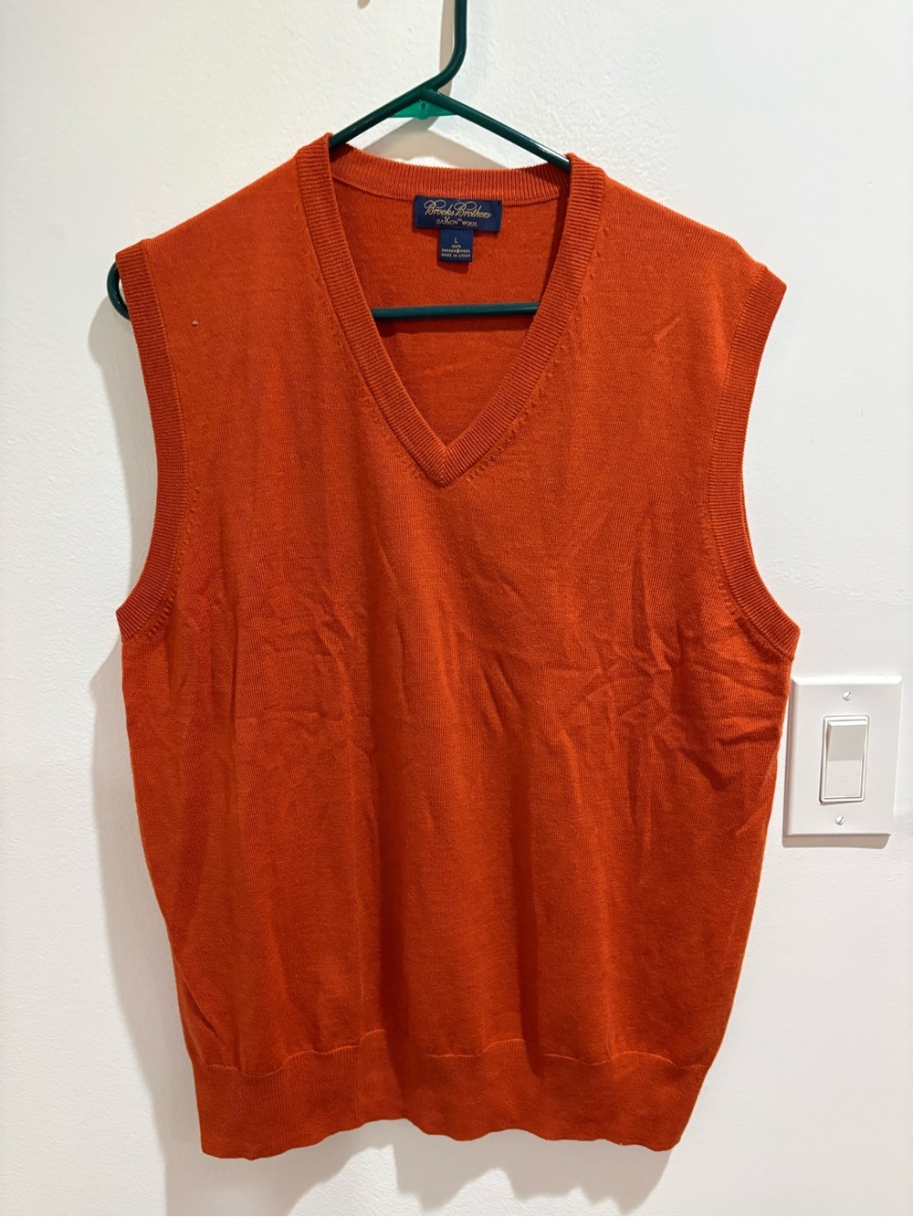 Brooks Brothers Orange wool Sweater Vest, large